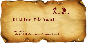 Kittler Mánuel névjegykártya